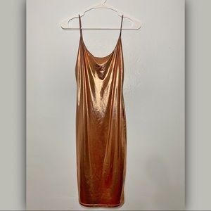 Bronze/ Gold Bodycon fitted Dress size Medium